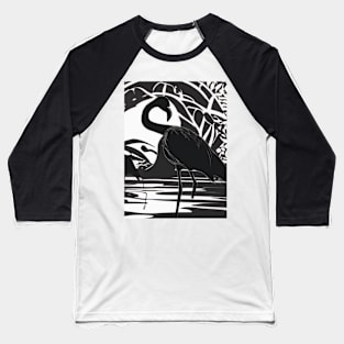 Flamingo Shadow Silhouette Anime Style Collection No. 138 Baseball T-Shirt